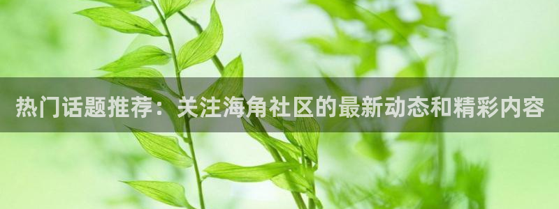 海角社区付费破解：热门话题推荐：关注海角社区的最新动态和精彩内容