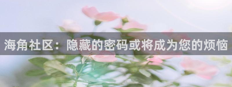 和海角社区：海角社区：隐藏的密码或将成为您的烦恼