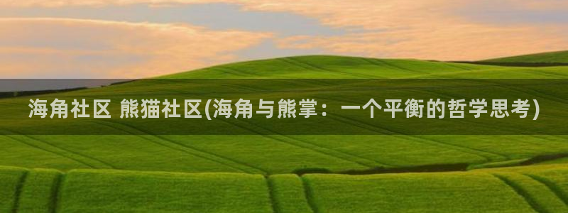 海角社区18岁求操：海角社区 熊猫社区(海角与熊掌：一个平衡的哲学思考)